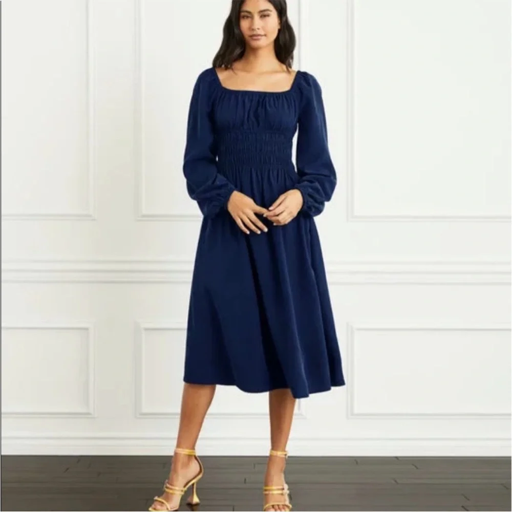 Hill House Jasmine nap dress long sleeve smocked